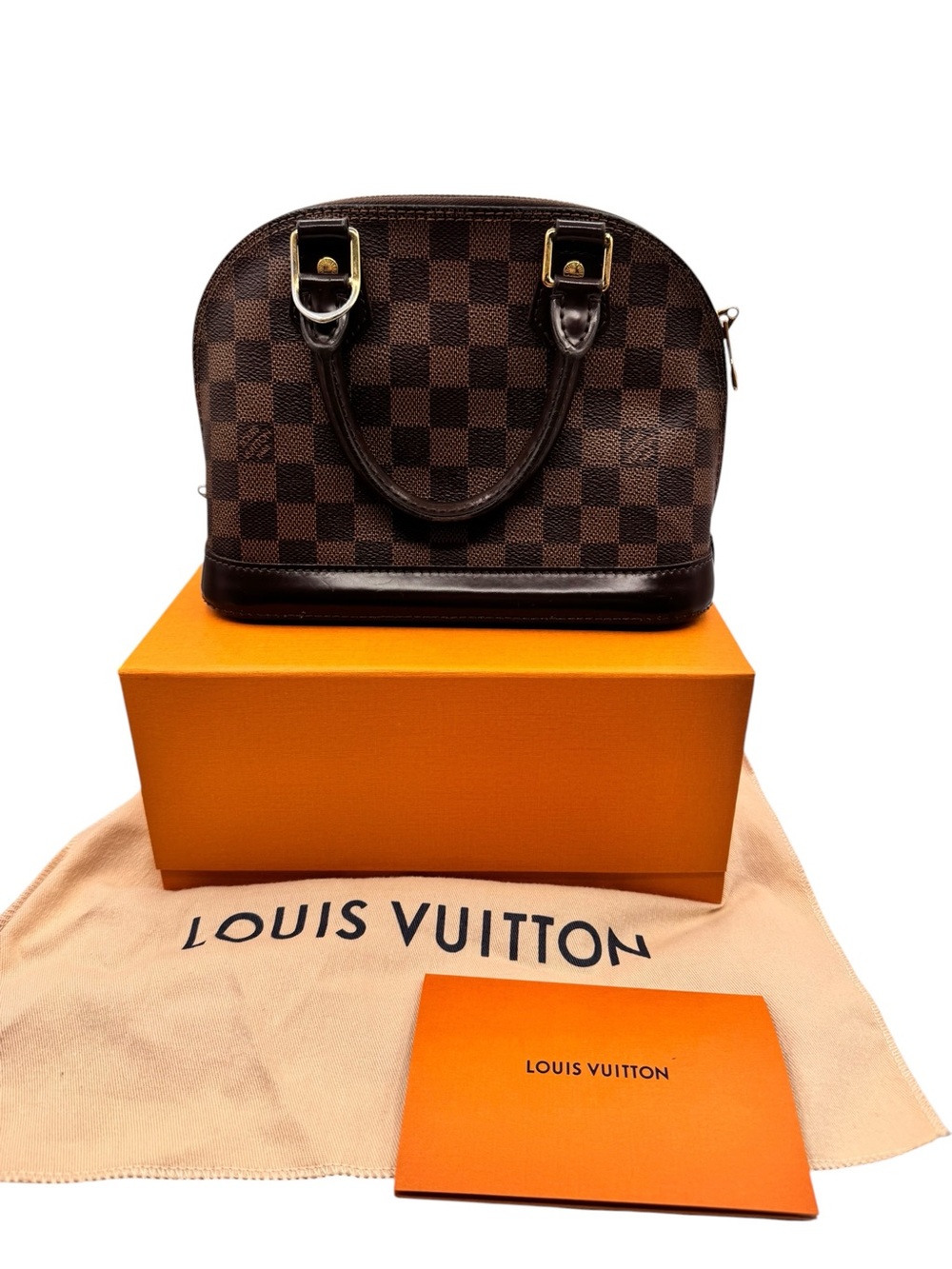 Louis Vuitton Damier Ebene Brown Mini Alma Satchel